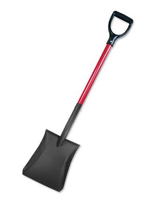 Square Point - D-grip Handle Fiberglass Handle, Red