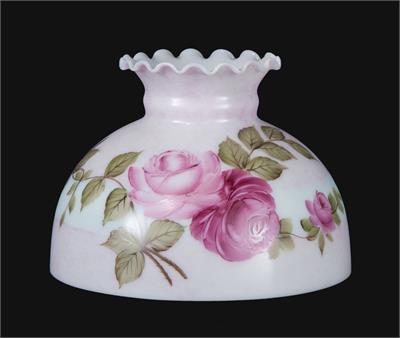 10" Student Style Glass Lamp Shade with Queen Elizabeth Roses #01042