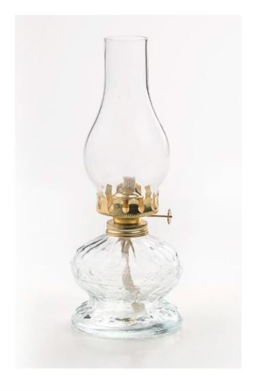 clear glass small oil lamp for table or emergency use