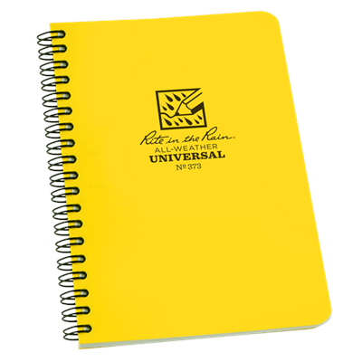 This waterproof book comes with 4 5/8" x 7" size pages, a Polydura cover and side spiral wire-o binding. 64 pages (32 sheets).