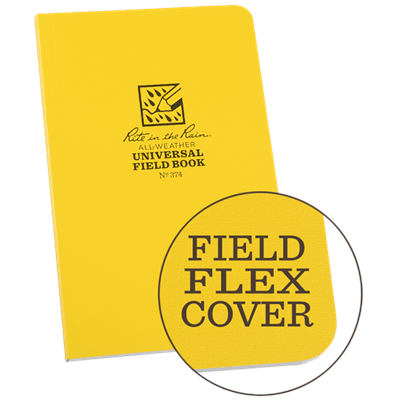 Originally developed for the US military, these flexible 4.635” x 7.25” perfect bound books are made to not only survive but to collect an obscene amount of data. The sheets are perforated throughout the book for easy removal and easier opening at the spi
