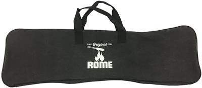 A convenient way to travel with and store your collection of Rome pie irons. Measures 30" x 10" and made from canvas, the storage bag will easily hold 3 - 4 pie irons.  Unzips on 3 sides for easy opening/closing. An original design by Rome.