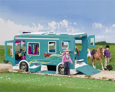 Motorhome Horse Trailer for Model Horses in fun girly colors