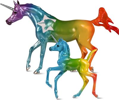 Breyer Horses Freedom Series Love and Hope Unicorn Figurines Make A Wish #6 Breyer’s mission of Hope continues with the introduction of Love, our brightly-colored unicorn mare, and her equally brilliant unicorn foal, Hope. Together they represent the heartfelt love a mother has for her child and visions of hope for a beautiful