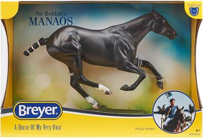 Breyer Traditional Series Manaos - Polo Pony Horse Figurine Model B-TR-103 Don Ercole Manaos - an Argentine Polo Pony whose pedigree includes both Polo Horse royalty and racing legend Northern Dancer - is a shining example of a breed partially descended from Spanish horses and forged on the steppes of Patagonia.