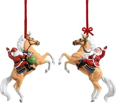 Santa is embracing his inner cowboy this year, ready to head out for Christmas deliveries on a flashy golden palomino! 