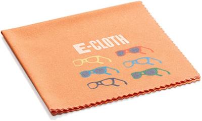 Unlike your shirttail or a scratchy paper towel, the E-Cloth Glasses Cloth helps you focus on the task at hand without distracting smudges, and removes over 99% of bacteria you'd rather not come face-to-face with 