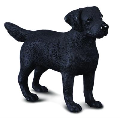 toy figurine of a black lab dog