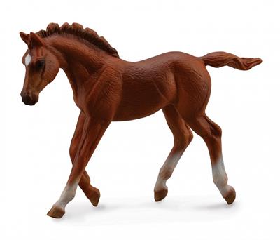 Brown trotting or walking toy baby horse figurine