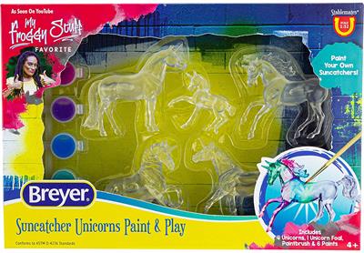  Suncatcher Unicorn Paint & Play Model Breyer New  4238 Suncatcher Unicorn Paint & Play  $19.99 Gift Wrap 92     A fan-favorite activity – now with unicorns! Create exciting unicorn models that stand out from the herd. These Stablemates unicorns are clear