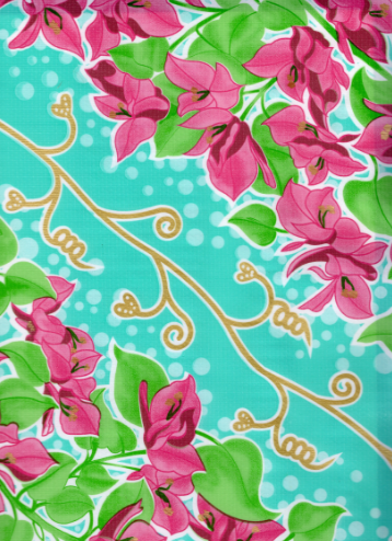 Avalon on Aqua Green Oil Cloth, Yardage