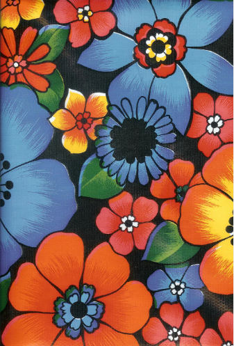 London on Black Oil Cloth, Yardage