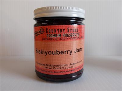 Siskiyou Berry Jam  A native to the Pacific Northwest, Siskiyou berries are a small trailing but sweet berry, a cousin to wild blackberries. 13 ounce jar.   Ingredients: Siskiyouberries, sugar, and pectin.