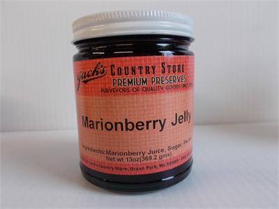 Only the juice from the berries born and bred in Marion County, Oregon. Tastes like a cross between Boysen berries and Red raspberries.13 oz. jar  Ingredients: Marionberry Juice, sugar, pectin.