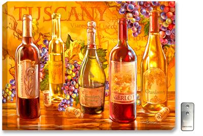 Wine bottle and grape art print