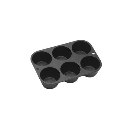 Lodge Mfg. Cast Iron Muffin Pan #L5P3  Lodge Muffin Pan, made of cast iron for slow, even heating ensures muffins come out hot with a lovely crust. It's seasoned with vegetable oil for a natural, easy-release finish. Impressions are 2.5" in diameter and 1