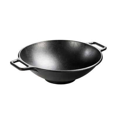 With its contemporary style, curved lines and legendary cooking performance, the Lodge 14" Cast Iron Wok is an over-sized vessel that is the perfect size for cooking generous amounts of your favorite stir-fry recipes. 