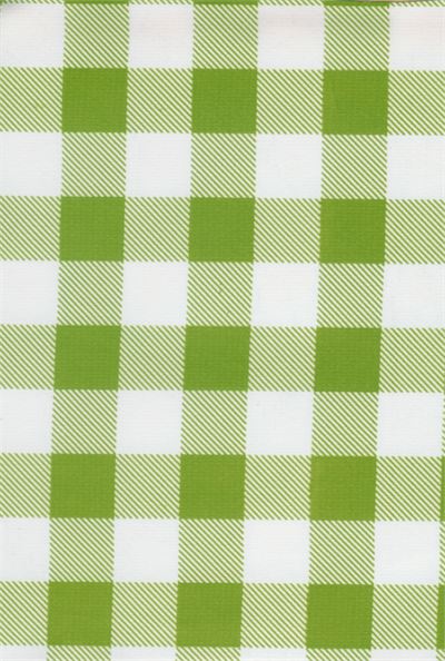 Oilcloth yardage in a big, bold check. A classic picnic design, this print is for the traditionalist who enjoys a large check of 1"in width. Layer it up with some fruity or floral prints for a fun twist.