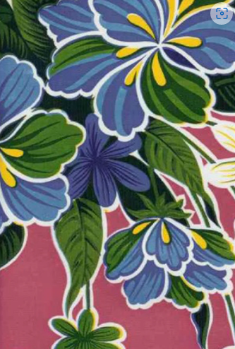 Hibiscus on Pink Oil Cloth, Full Bolt