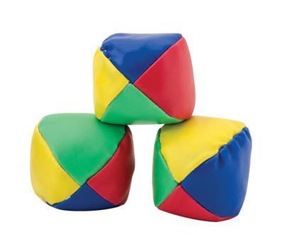 Made in the traditional red, blue, yellow and green pattern, these bean-filled balls are the right size and weight and won't roll away if dropped