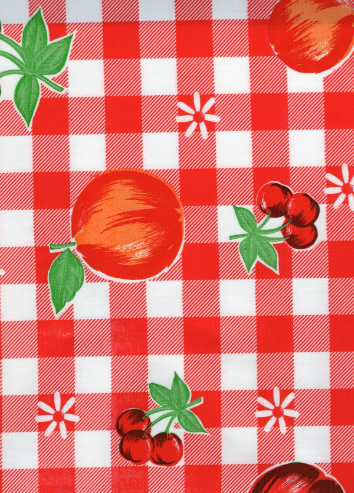 Riverside on Red Oil Cloth, Full Bolt