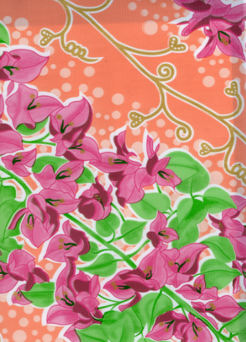 Avalon on Peach Oil Cloth, Yardage