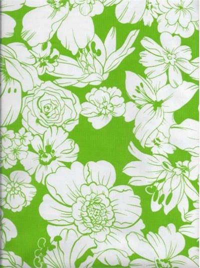 Victoria Lime Green Oilcloth Full Bolt of 12 Yards