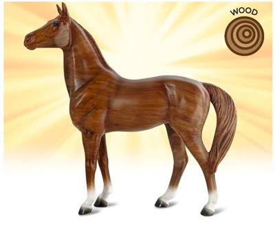 Breyer Horses Freedom Size Elemental Series Collection -- Teak #B-FS-10070 Teak is a poised Thoroughbred who captures the self-confident and competitive image of a wood-type horse. She proudly showcases her woodgrain patterning that represents the natural layering of wood.