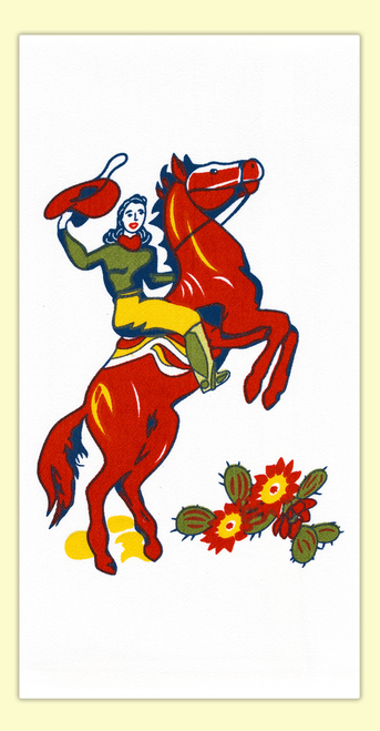 Red and White Kitchen Company makes retro, vintage inspired kitchen towels created from actual image from the 1940s and 1950s. Each towel is made of 100% cotton. Measures 17" x 24".