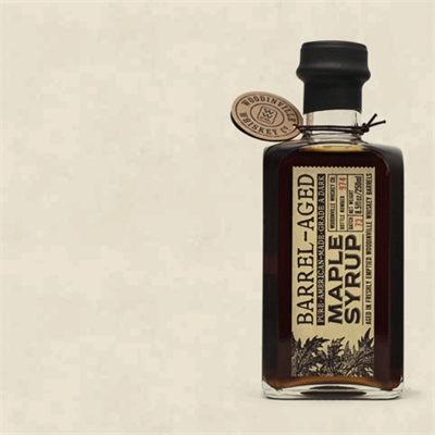 Woodinville Whiskey Company created a delicious barrel aged maple syrup from their empty bourbon and rye whiskey barrels. Pure, Grade A, Dark Amber Maple Syrup that was harvested from eastern United States is put away to age gracefully in the whiskey barr