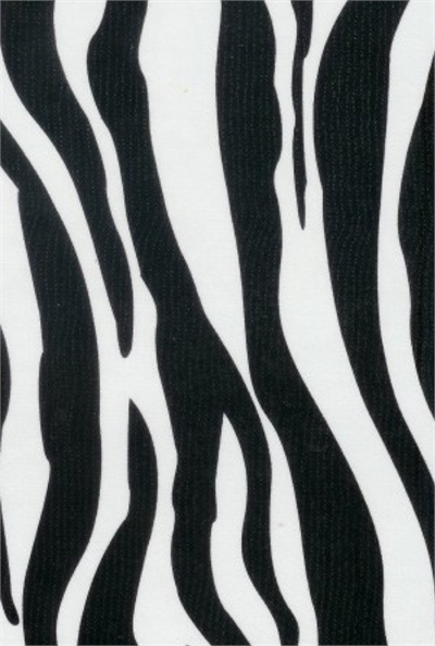 Oilcloth yardage in a classic zebra stripe. This design makes for a bold statement in any home.