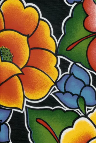 Tehuana on Black Oil Cloth, Full Bolt