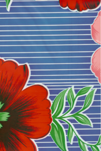 Mali on Blue Oilcloth, Full Bolt