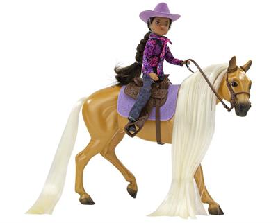 Charm and the Western rider Gabi are a fun new addition to our Freedom Series sets. The set features Charm, a Palomino Quarter Horse with silky blonde two-tone mane & tail, and Gabi, a 5.75” articulated Western rider.