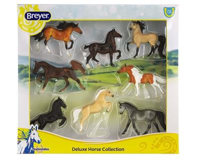  Breyer's New Deluxe Horse Collection is the perfect set to jump-start any Stablemates Collection! A gorgeous assortment of breeds and colors makes this set stand out from the herd. This exciting grouping includes 8 models: Paint Horse, Morgan, Brabant, T