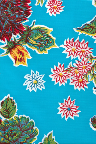 Mum on Light Blue Oil Cloth, Full Bolt