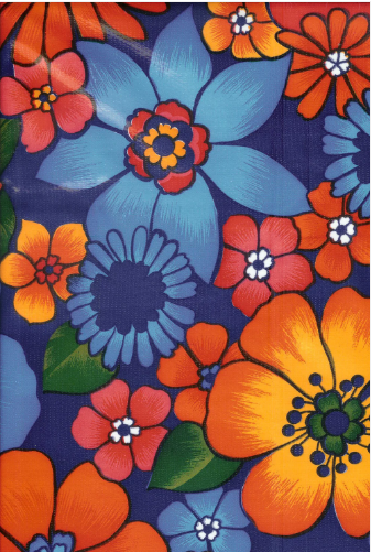 London on Navy Oil Cloth, Full Bolt