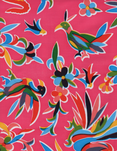 Aztec on Pink Oil Cloth, Full Bolt