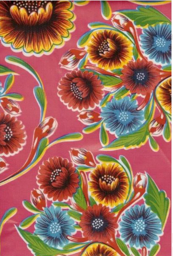 Blooms on Pink Oil Cloth, Full Bolt
