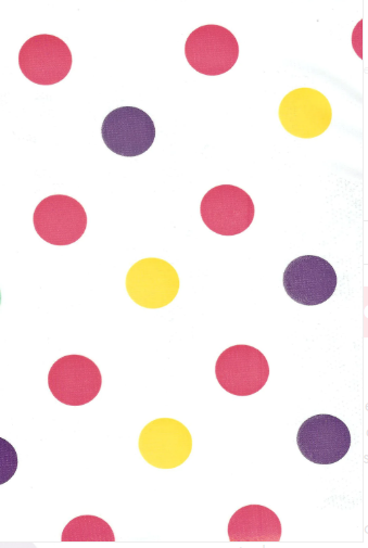 Tokyo Dots Pink and Purple on White Oil Cloth, Yardage