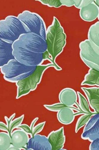 Poppies on Red Oil Cloth, Yardage