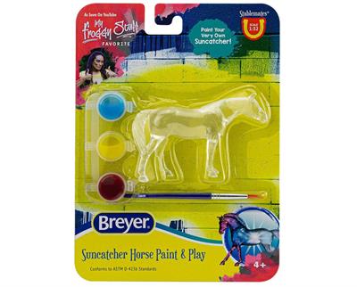 Breyer fans love Stablemates painting and they love horses. Enter our new Suncatcher Horse Paint & Play - the perfect pair! Each Stablemates horse model is clear, and when painted with the special paint, they become dazzling in the sunlight.