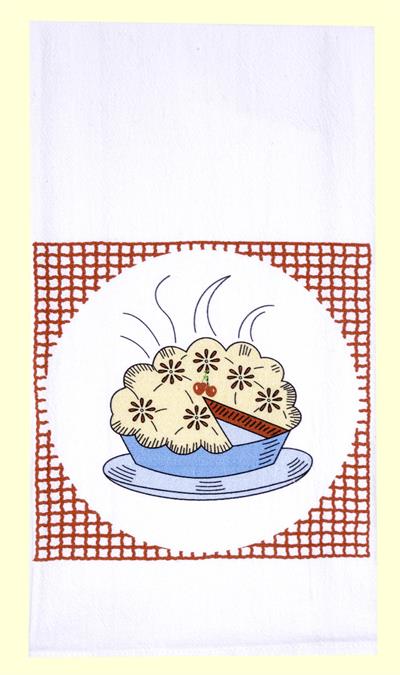 Red and White Kitchen Retro Heavenly Cherry Pie Flour Sack Towel 100% Cotton Towel