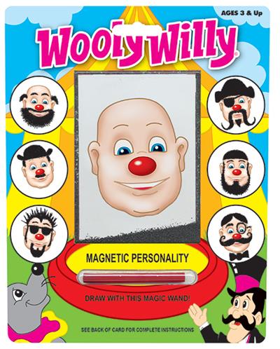 Use the magnetic wand to move iron powder into position to draw whiskers, sideburns, a mustache or different hairstyles on Wooly Willy® and his friends. Dozens of designs are possible. The 7″ x 8¾” self-contained package makes it easy to practice your art