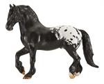 Breyer Horses Traditional Size Harley #1805 - Famous Racehorse Pony American Sugarbush Harlequin Draft Horse breed, Black Leopard Appaloosa Style Coat Pattern  At the racetrack, it's the slick Thoroughbreds in their colorful saddle cloths that catch every