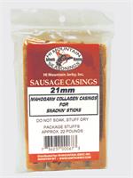 Mahogany Collagen Casings are ideal for Snackin’ Sticks. Package will make up to 22 lbs. of meat.