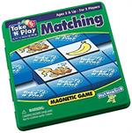  Find the matching magnetic tiles by remembering where you saw them before.  The convenient 6 3/4″ square tin case makes it easy to slip the games into most bags to take everywhere and keep kids entertained.
