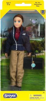 Veterinarian Riley is here to help and comes with her vet bag, stethoscope, thermometer, syringe, bandages and cell phone.