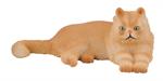 Tan, long haired toy cat figurine, kitty