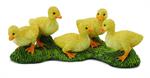 This group of yellow Ducklings from CollectA is so detailed and lifelike you can see each feather and blade of grass. This cute little group adds a realistic touch to your child's make-believe farm or barnyard play set. Create a flock of ducks